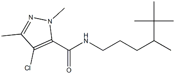 N-(4-tert-Butylpentyl)-2,5-dimethyl-4-chloro-2H-pyrazole-3-carboxamide 结构式