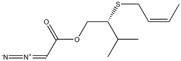 Diazoacetic acid [(R)-3-methyl-2-[(Z)-2-butenylthio]butyl] ester 结构式