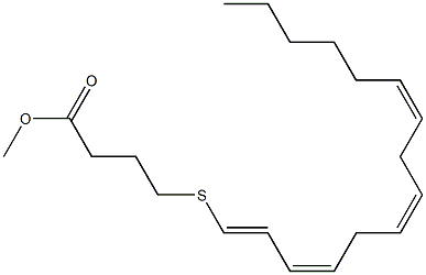 4-[[(1E,3Z,6Z,9Z)-1,3,6,9-Pentadecatetrenyl]thio]butyric acid methyl ester 结构式