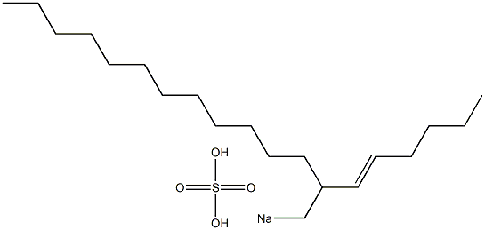 Sulfuric acid 2-(1-hexenyl)tetradecyl=sodium ester salt 结构式