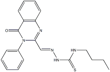 3-(Phenyl)-2-[[[butylamino]thiocarbonylamino]iminomethyl]quinazolin-4(3H)-one 结构式