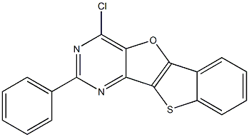 2-Phenyl-4-chloro[1]benzothieno[2',3':4,5]furo[3,2-d]pyrimidine 结构式