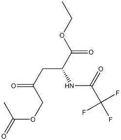 [R,(+)]-5-(Acetyloxy)-2-[(2,2,2-trifluoroacetyl)amino]levulinic acid ethyl ester 结构式