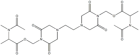 4,4'-Ethylenebis(2,6-dioxopiperazine-1-methanol)bis[2-(N-methyl-N-acetylamino)propionate] 结构式