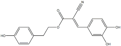 (E)-2-Cyano-3-(3,4-dihydroxyphenyl)acrylic acid 2-(4-hydroxyphenyl)ethyl ester 结构式
