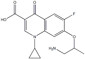 7-[2-Amino-1-methylethoxy]-1-cyclopropyl-6-fluoro-1,4-dihydro-4-oxoquinoline-3-carboxylic acid 结构式