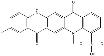 5,7,12,14-Tetrahydro-5,9-dimethyl-7,14-dioxoquino[2,3-b]acridine-4-sulfonic acid 结构式
