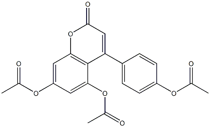 4-(4-Acetoxyphenyl)-5,7-diacetoxycoumarin 结构式