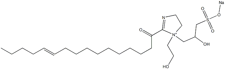 1-(2-Hydroxyethyl)-1-[2-hydroxy-3-(sodiooxysulfonyl)propyl]-2-(11-hexadecenoyl)-2-imidazoline-1-ium 结构式