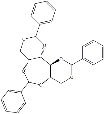 1-O,3-O:2-O,5-O:4-O,6-O-Tribenzylidene-L-glucitol 结构式