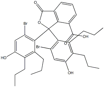 1,1-Bis(6-bromo-4-hydroxy-2,3-dipropylphenyl)-1,3-dihydro-3-oxoisobenzofuran-7-carboxylic acid 结构式
