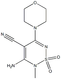 3-Amino-4-cyano-2-methyl-5-morpholino-2H-1,2,6-thiadiazine 1,1-dioxide 结构式