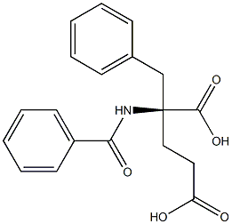 [S,(+)]-2-Benzoylamino-2-benzylglutaric acid 结构式