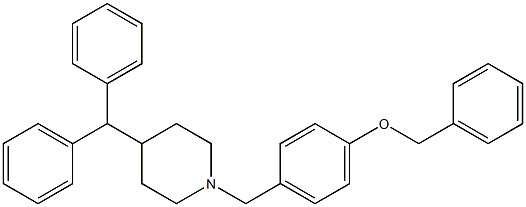 4-(Diphenylmethyl)-1-[(4-benzyloxyphenyl)methyl]piperidine 结构式