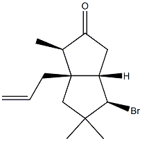 (1R,2R,5S,6R)-6-Bromo-2,7,7-trimethyl-1-(2-propenyl)bicyclo[3.3.0]octan-3-one 结构式