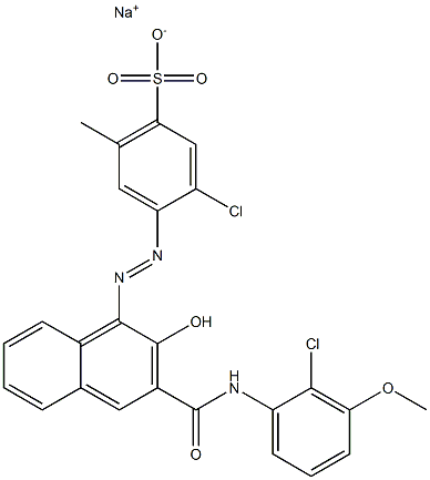 3-Chloro-6-methyl-4-[[3-[[(2-chloro-3-methoxyphenyl)amino]carbonyl]-2-hydroxy-1-naphtyl]azo]benzenesulfonic acid sodium salt 结构式