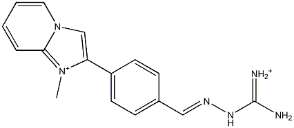 1-Methyl-2-[4-[[2-[amino(iminio)methyl]hydrazono]methyl]phenyl]imidazo[1,2-a]pyridine-1-ium 结构式