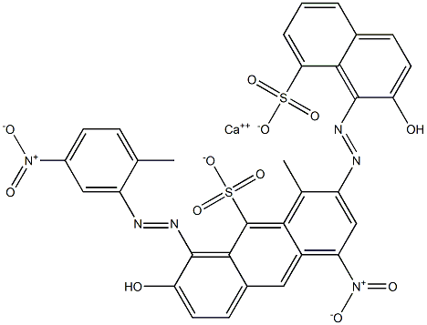 Bis[1-[(2-methyl-5-nitrophenyl)azo]-2-hydroxy-8-naphthalenesulfonic acid]calcium salt 结构式