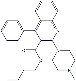 2-(4-Methyl-1-piperazinyl)-4-phenylquinoline-3-carboxylic acid butyl ester 结构式