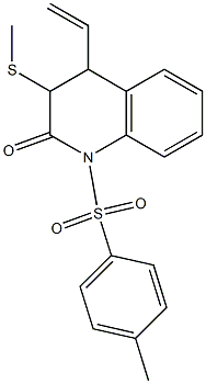 3,4-Dihydro-4-ethenyl-1-[(4-methylphenyl)sulfonyl]-3-(methylthio)quinolin-2(1H)-one 结构式