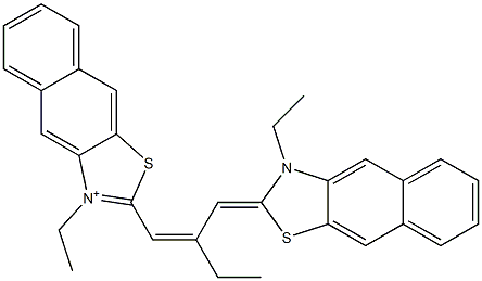 3-Ethyl-2-[2-[(3-ethylnaphtho[2,3-d]thiazol-2(3H)-ylidene)methyl]-1-butenyl]naphtho[2,3-d]thiazol-3-ium 结构式