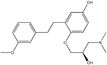 (2R)-3-(Dimethylamino)-1-[4-hydroxy-2-(3-methoxyphenethyl)phenoxy]-2-propanol 结构式