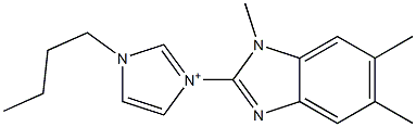 1-Butyl-3-(1,5,6-trimethyl-1H-benzimidazol-2-yl)-1H-imidazol-3-ium 结构式