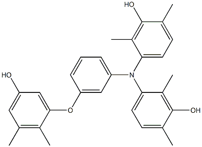 N,N-Bis(3-hydroxy-2,4-dimethylphenyl)-3-(5-hydroxy-2,3-dimethylphenoxy)benzenamine 结构式