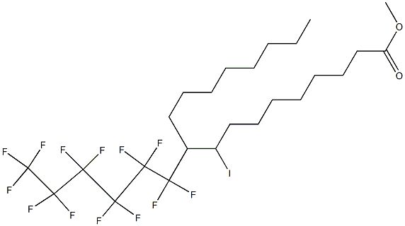 9-Iodo-10-(tridecafluorohexyl)octadecanoic acid methyl ester 结构式