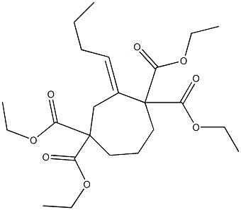 3-Butylidenecycloheptane-1,1,4,4-tetracarboxylic acid tetraethyl ester 结构式