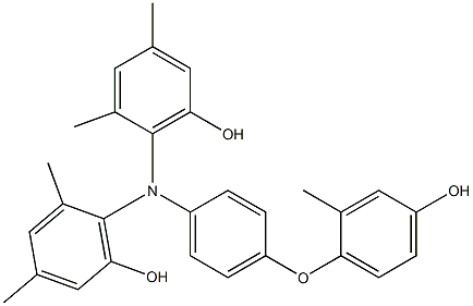 N,N-Bis(6-hydroxy-2,4-dimethylphenyl)-4-(4-hydroxy-2-methylphenoxy)benzenamine 结构式