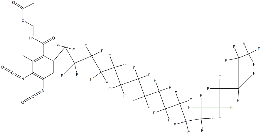 N-(Acetyloxymethyl)-2-(nonatriacontafluorononadecyl)-4,5-diisocyanato-6-methylbenzamide 结构式