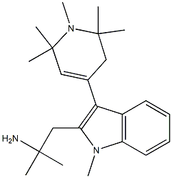 2-(2-Amino-2-methylpropyl)-1-methyl-3-(1,2,2,6,6-pentamethyl-1,2,3,6-tetrahydropyridin-4-yl)-1H-indole 结构式