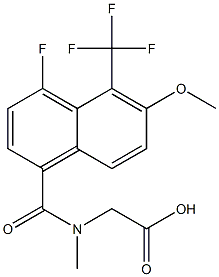 [N-[[4-Fluoro-5-trifluoromethyl-6-methoxy-1-naphthalenyl]carbonyl]-N-methylamino]acetic acid 结构式