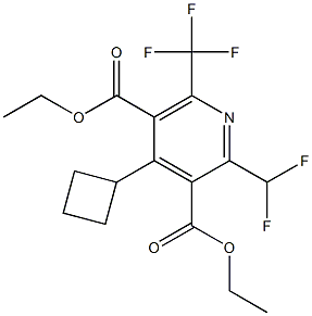 2-Difluoromethyl-6-(trifluoromethyl)-4-cyclobutylpyridine-3,5-dicarboxylic acid diethyl ester 结构式