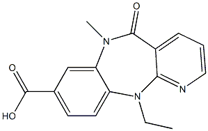 11-Ethyl-6,11-dihydro-6-methyl-5-oxo-5H-pyrido[2,3-b][1,5]benzodiazepine-8-carboxylic acid 结构式