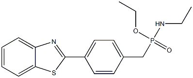 Ethylamino[4-(benzothiazol-2-yl)phenylmethyl]phosphinic acid O-ethyl ester 结构式