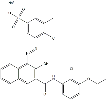 4-Chloro-3-methyl-5-[[3-[[(2-chloro-3-ethoxyphenyl)amino]carbonyl]-2-hydroxy-1-naphtyl]azo]benzenesulfonic acid sodium salt 结构式