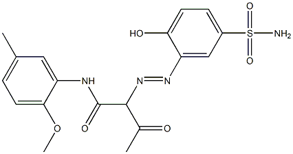 2-[2-Hydroxy-5-(sulfamoyl)phenylazo]-3-oxo-N-(2-methoxy-5-methylphenyl)butanamide 结构式