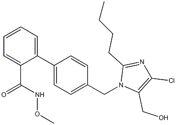 4'-[(2-Butyl-4-chloro-5-hydroxymethyl-1H-imidazol-1-yl)methyl]-N-methoxy-1,1'-biphenyl-2-carboxamide 结构式