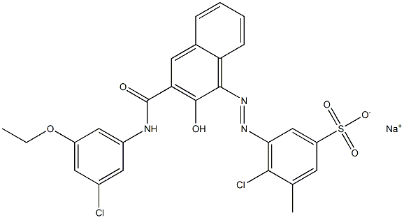 4-Chloro-3-methyl-5-[[3-[[(3-chloro-5-ethoxyphenyl)amino]carbonyl]-2-hydroxy-1-naphtyl]azo]benzenesulfonic acid sodium salt 结构式