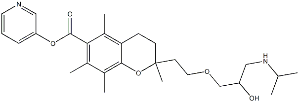 2-[2-[3-(1-Methylethylamino)-2-hydroxypropyloxy]ethyl]-2,5,7,8-tetramethyl-3,4-dihydro-2H-1-benzopyran-6-carboxylic acid 3-pyridyl ester 结构式