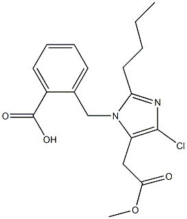 2-Butyl-4-chloro-1-[2-hydroxycarbonylbenzyl]-1H-imidazole-5-acetic acid methyl ester 结构式