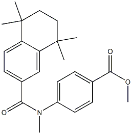 4-[N-[(5,6,7,8-Tetrahydro-5,5,8,8-tetramethylnaphthalen)-2-ylcarbonyl]methylamino]benzoic acid methyl ester 结构式