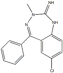 7-Chloro-5-phenyl-3-methyl-1H-1,3,4-benzotriazepin-2(3H)-imine 结构式