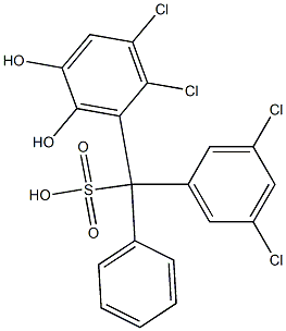 (3,5-Dichlorophenyl)(2,3-dichloro-5,6-dihydroxyphenyl)phenylmethanesulfonic acid 结构式