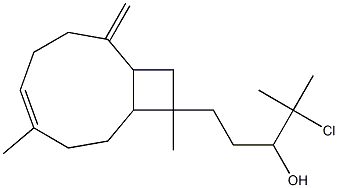 2-Chloro-2-methyl-5-(4,11-dimethyl-8-methylenebicyclo[7.2.0]undec-4-en-11-yl)pentan-3-ol 结构式