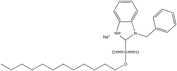 1-Benzyl-2,3-dihydro-2-dodecyl-1H-benzimidazole-2-sulfonic acid sodium salt 结构式