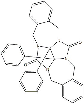 1,6:3,4-Bis[(1,2-phenylene)bismethylene]-3a,6a-diphenyloctahydroimidazo[4,5-d]imidazole-2,5-dione 结构式