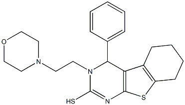 3,4,5,6,7,8-Hexahydro-3-(2-morpholinoethyl)-4-phenyl[1]benzothieno[2,3-d]pyrimidine-2-thiol 结构式